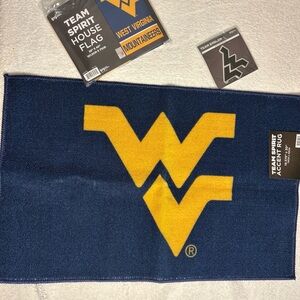 West Virginia Mountaineers 3 piece Team Spirit Flag, rug, emblem